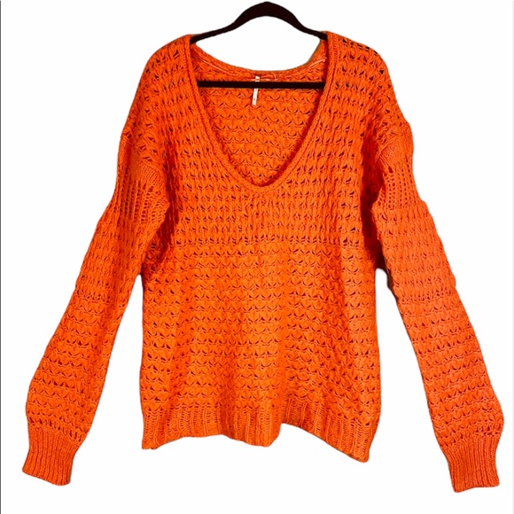 NWT Free People Crashing Waves Pullover Oversized Chunky Knit Boho Sweater Sz L - Picture 5 of 16